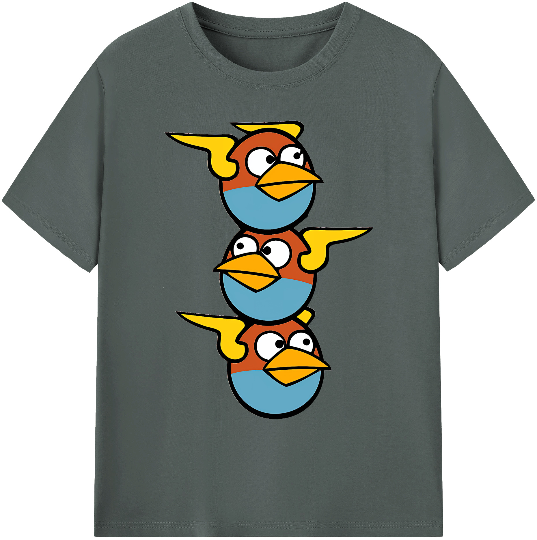 （画像用） Angry Birds アングリーバード 綿100％ メンズ半袖Tシャツ｜肌触りやわらか＆通気性